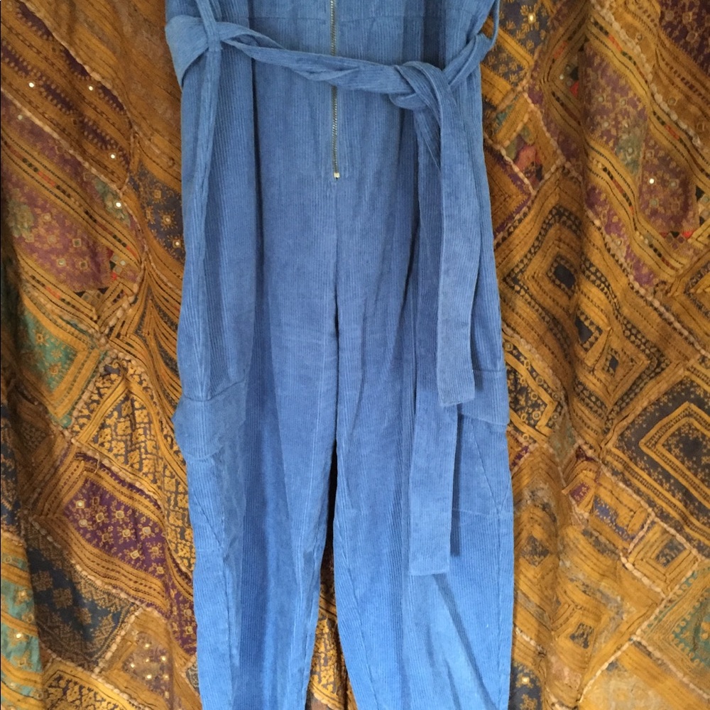 Native Youth Blue Cord Jumpsuit - Picture 2 of 7
